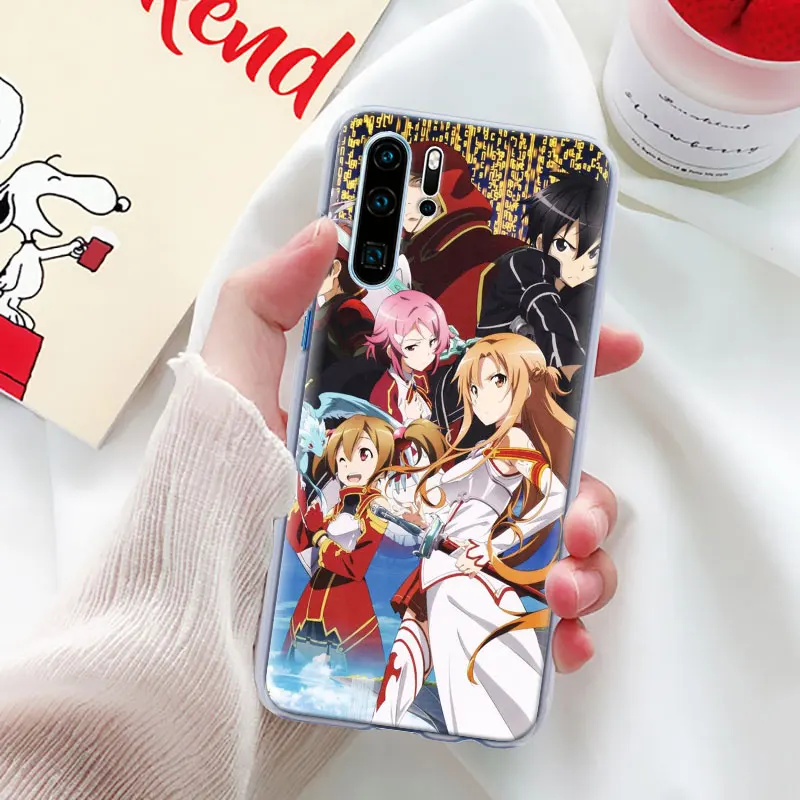 Sword Art Online SAO чехол для телефона аниме чехол для huawei P30 Pro P10 P20 P30 Lite P8 P9 Lite P Smart Plus чехол