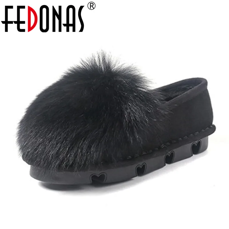 Женские лоферы FEDONAS теплые на плоской подошве с бантиком плюшевой подкладкой