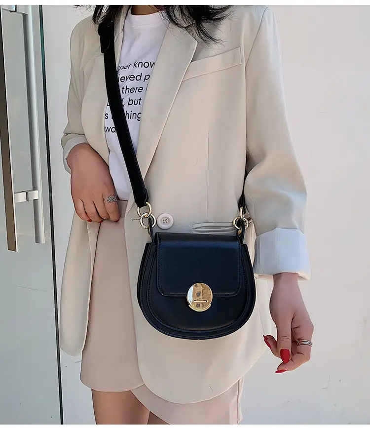 Fashion MINI Saddle Bag Women Contrast color PU Leather Good Quality Shoulder Bag Ladies Crossbody messenger Bags Shopping Bag