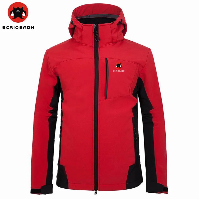 Мужская куртка дождевик SCRIOSADH водонепроницаемая ветрозащитная Флисовая теплая