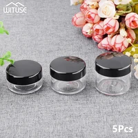 5ppcs 10 15 20g cosmetic mini travel empty bottle jar round plastic lip balm make up bottling box makeup cosmetic face cream jar