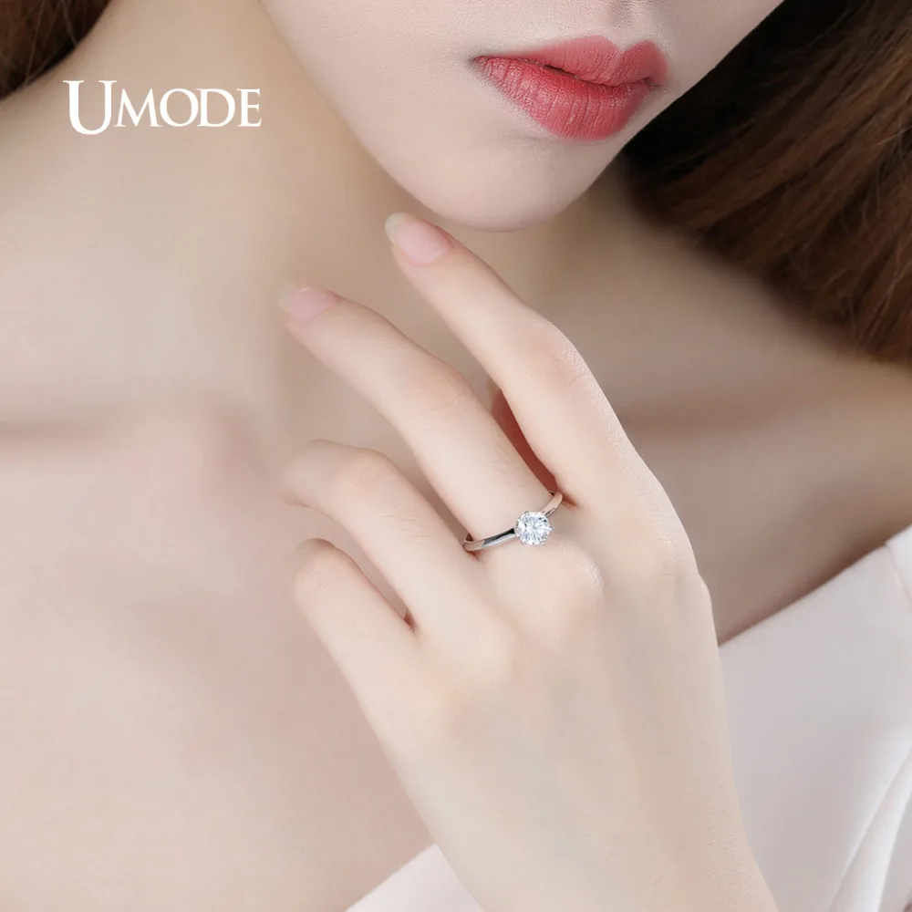 Женские кольца с фианитами UMODE обручальные белого и золотого цвета кристаллами