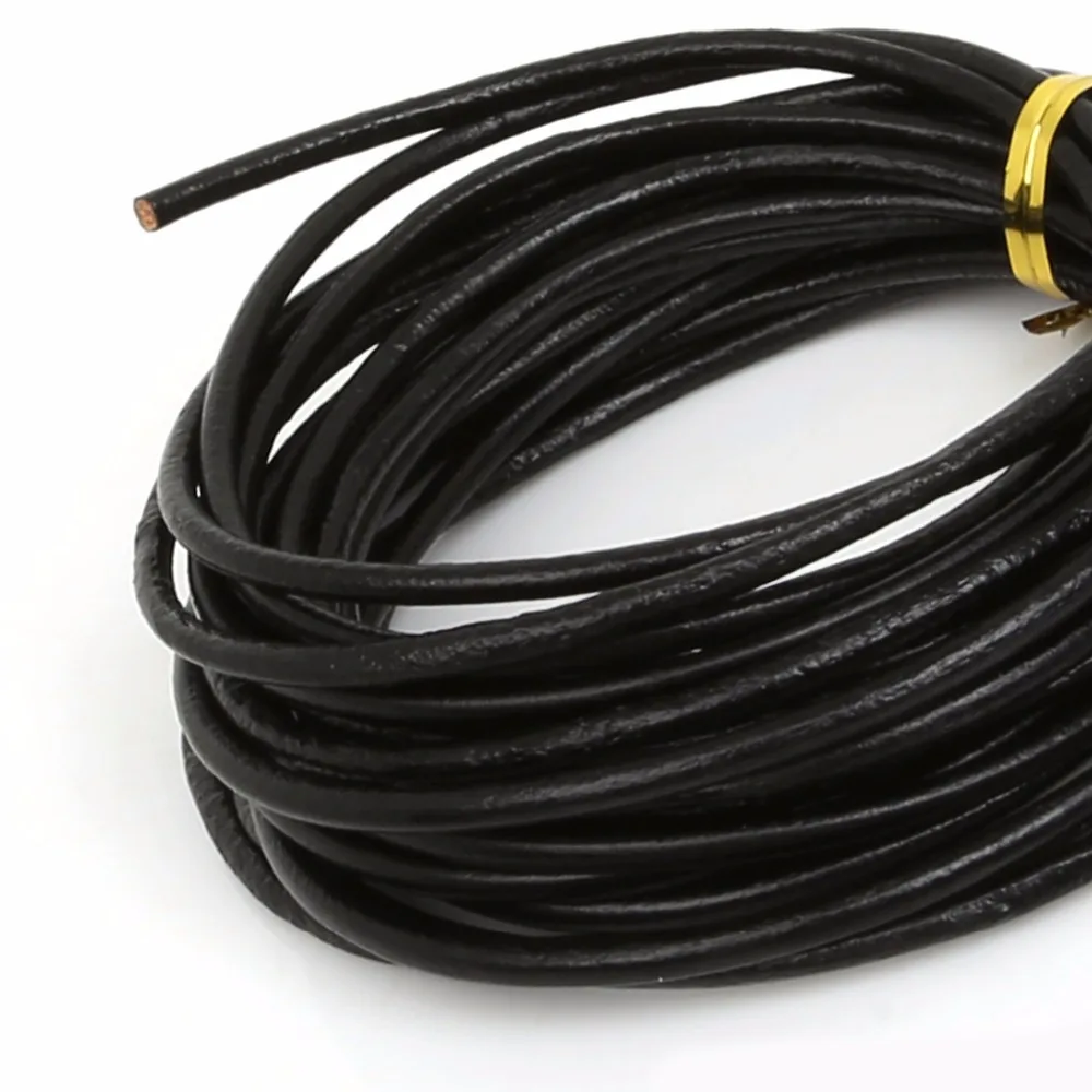 5meters/Lot Size 1/1.5/2/3mm 100% Genuine Leather Cord Round Rope String for Bracelet &amp Necklace Jewelry Craft Making | Украшения и