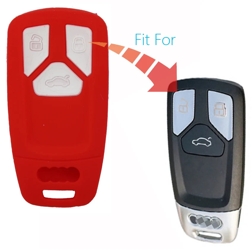 1pcs Washable Silicone Rubber Remote Keyless Car Key Cover Case Shell for Audi A4 A4L Allroad Q5 Q7 B9 TT TTS 2016 2017 | Автомобили и