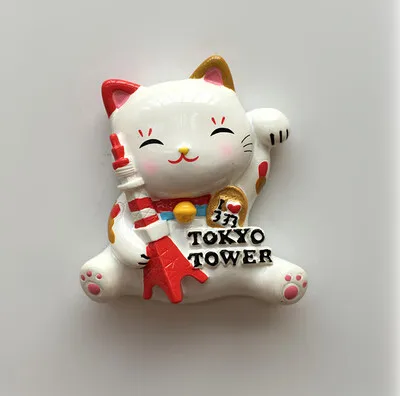 Гром ворота башня, башня, Lucky Cat, смола, 3D магниты на холодильник, Япония, сувениры для туристов, холодильник, магнитные наклейки, домашний декор - Цвет: 003