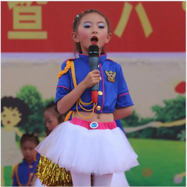 Новый детский современный танцевальный костюм Черлидинга для джаза уличная