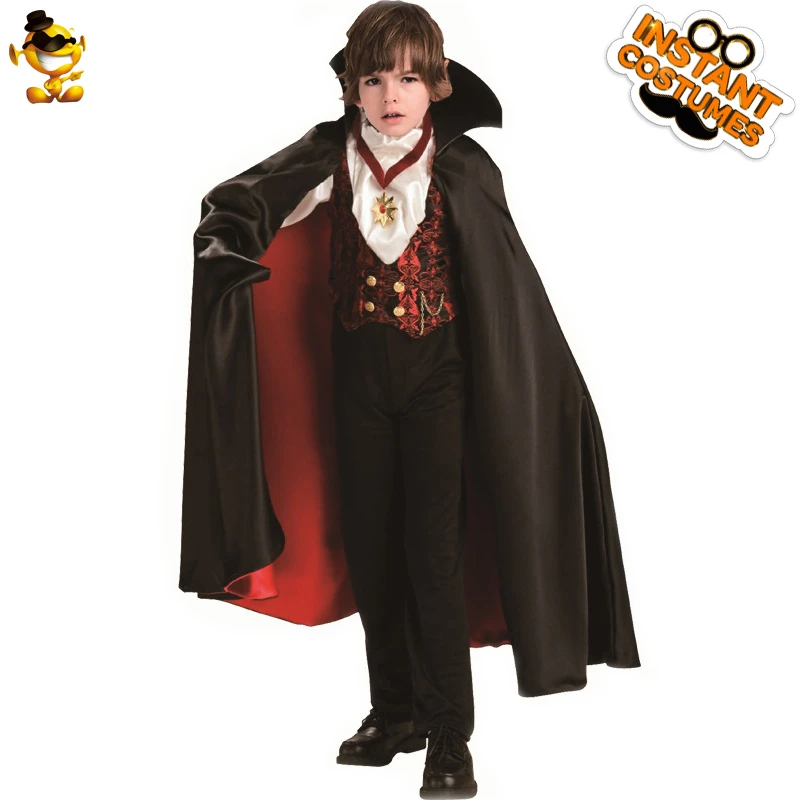 

DSPLAY Vampire Costume Kids Suit with Cloak/Jacket/Pendant Cosplay Luxurious Original Handsome Boys Sets
