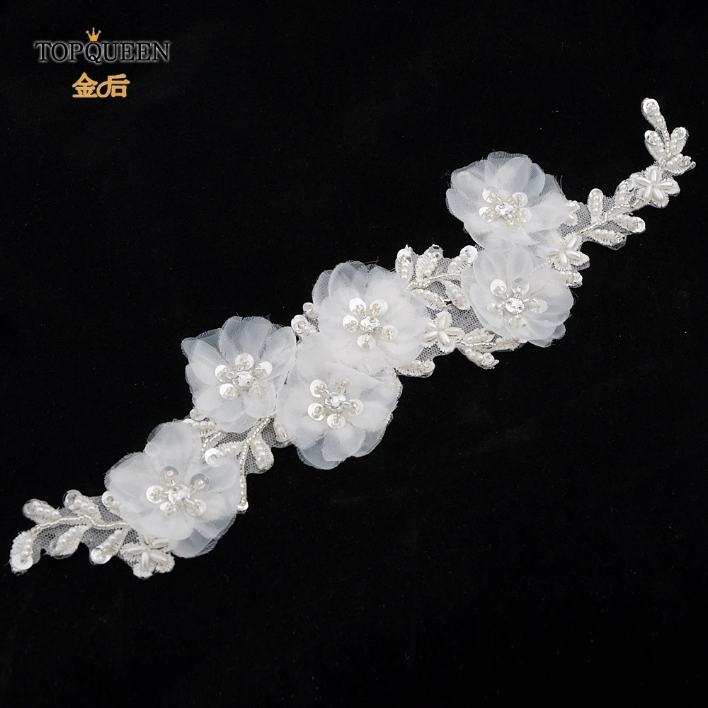 TOPQUEEN S249-a свадебные вечерние платья с аппликацией ручной работы с цветами и бисером Быстрая