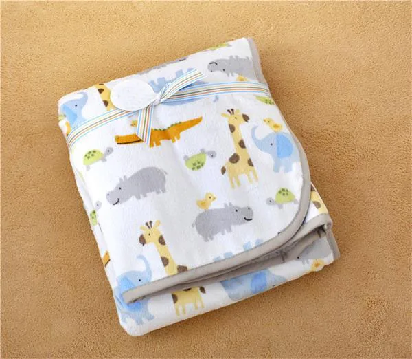 Модное детское одеяло carters в европейском стиле С Рисунком Слона и совы голубое до