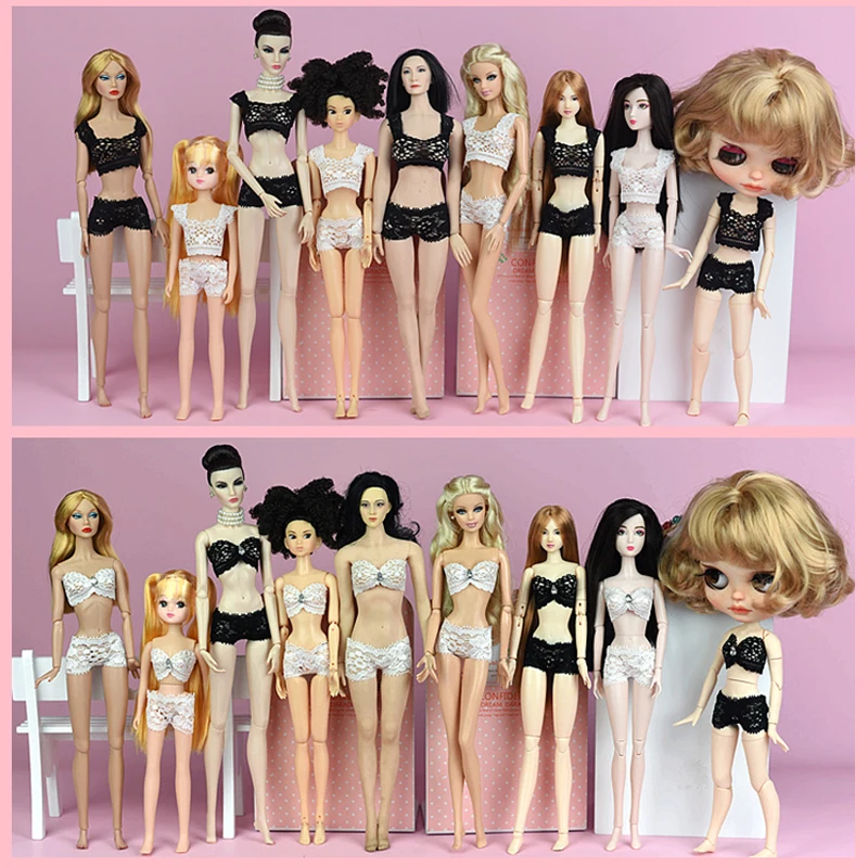 1 комплект кружевного нижнего белья жилет и трусы для куклы Blythe 1/6 трусики Барби BJD