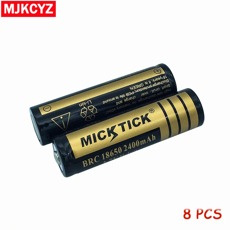 8 шт. 3 7 в 18650 2400 мАч батарея MICKTICK литий ионная аккумуляторная достаточно большой