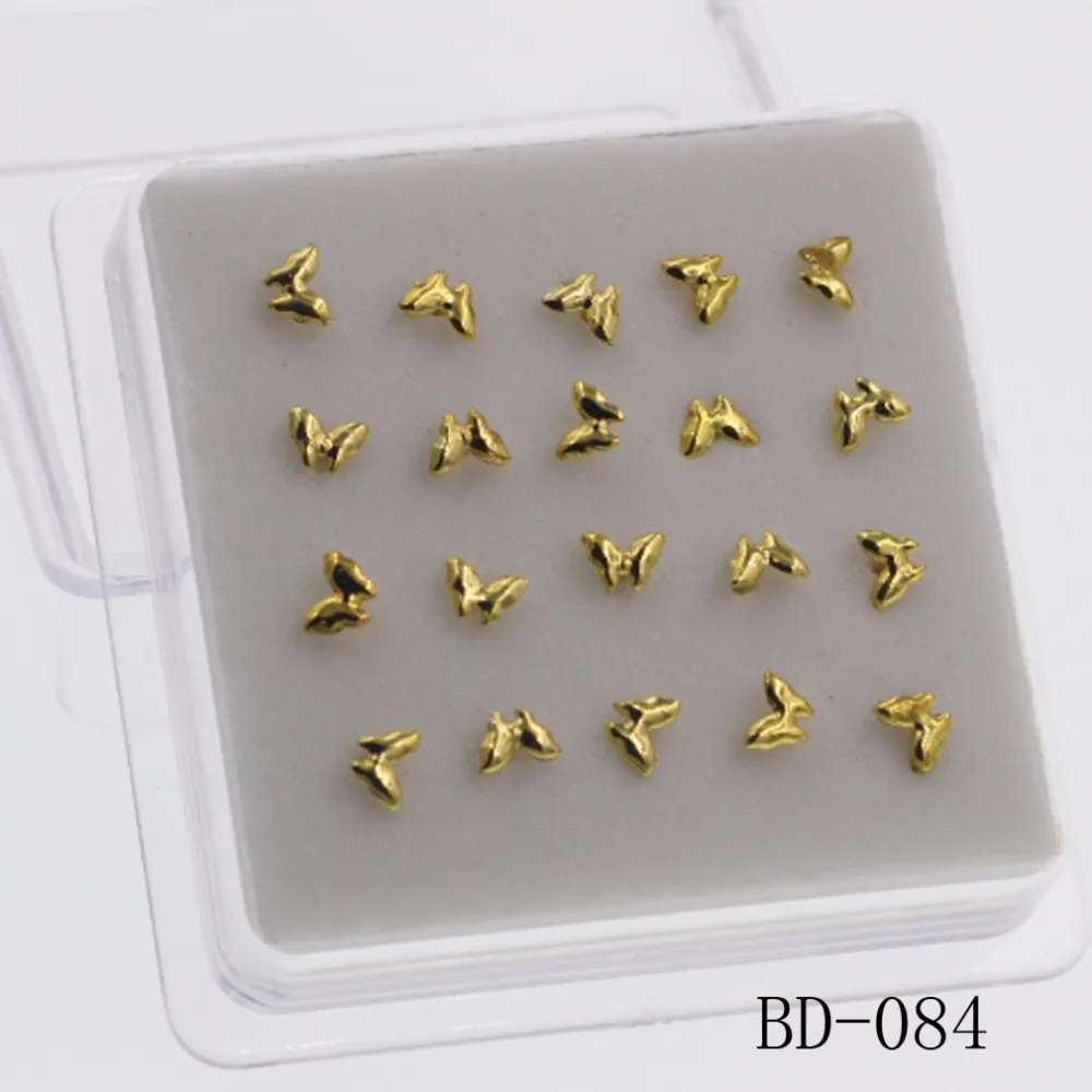 20ps Free Delivery Jewelry Nose Studs Plating 18 K New Butterfly Nail Contracted Smooth &amp | Украшения и аксессуары