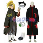 Горячая распродажа! Ботинки в стиле аниме Naruto Akatsuki Дейдара Косплэй костюм комбинированный набор (плащ + повязка на голову + ботинки в стиле ниндзя + кольцо) Бесплатная доставка