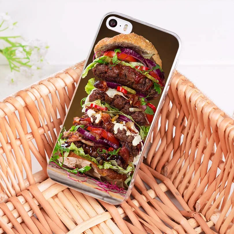Мягкий прозрачный чехол для телефона MaiYaCa Delicious hamburger из ТПУ iPhone X 6 6s 7 7plus 8 8Plus 11pro