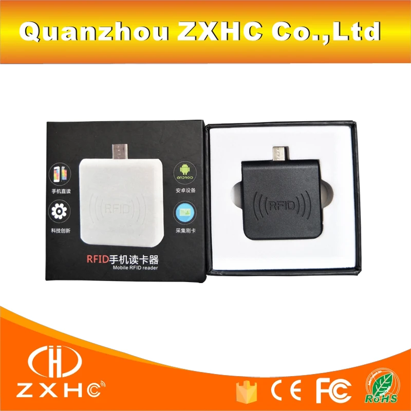 Портативный считыватель RFID 125 кГц TK4100/EM4100/EM4200 Android Mirco USB для эмуляции клавиатуры