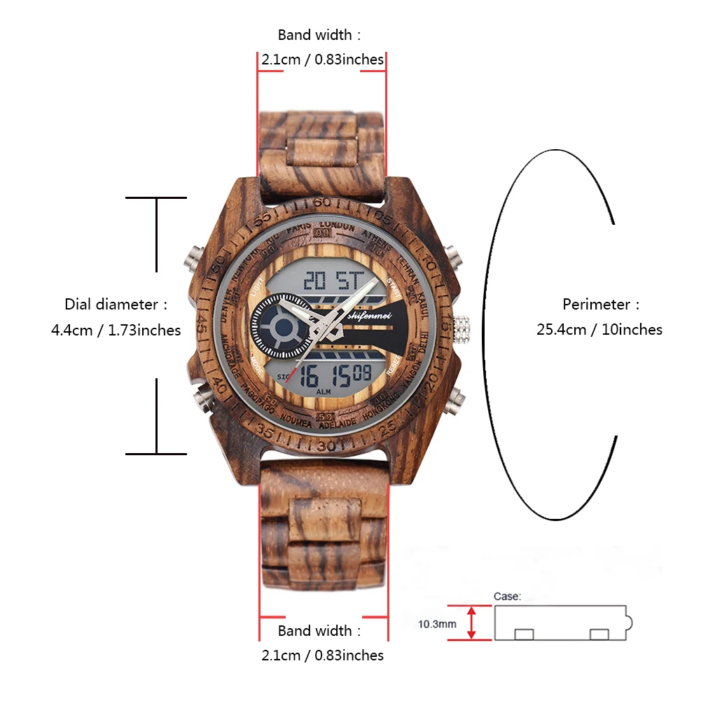Shifenmei S2139W антикварные мужские часы с натуральным цифровым дисплеем