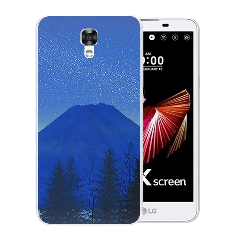 Soft TPU Phone Cases For LG X Screen / View K500N K500DS Landscape Pattern Silicone Back Cover Shell |