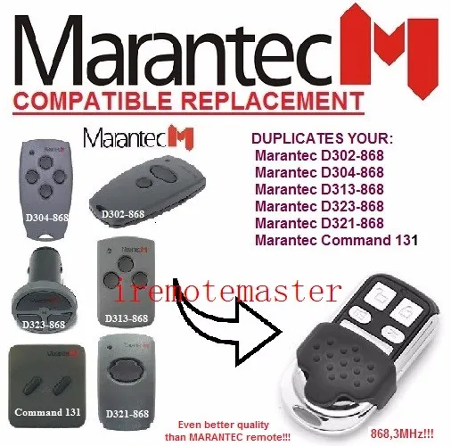 Marantec команда 131 D302 D304 d313 d323 D321 Замена дистанционного управления 868 мГц 2018 Новая