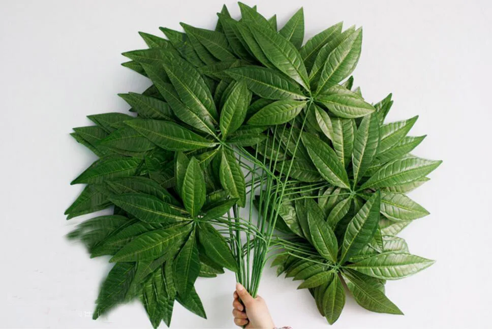 12 шт. шелковые искусственные листья пахира макрокарпа длина 68 см|silk|silk decorator fabricsilk