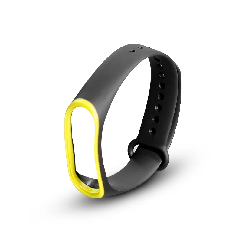 Black and yellow Прозрачный ремешок для часов для xiaomi mi band 4 сменный ремешок mi Band 3 силиконовый браслет mi band 4 NFC Сменные аксессуары - Цвет: Black and yellow