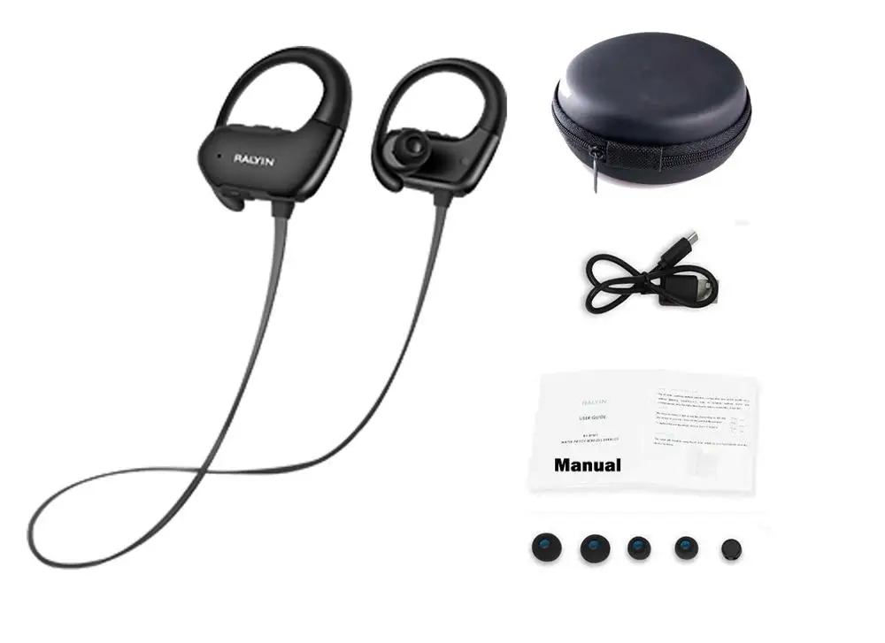 Black without box M2 Bluetooth 4,2 спортивные водонепроницаемые беспроводные наушники с 8 Гб mp3-плеером, шумоподавляющие наушники, bluetooth-гарнитура - Цвет: Black without box