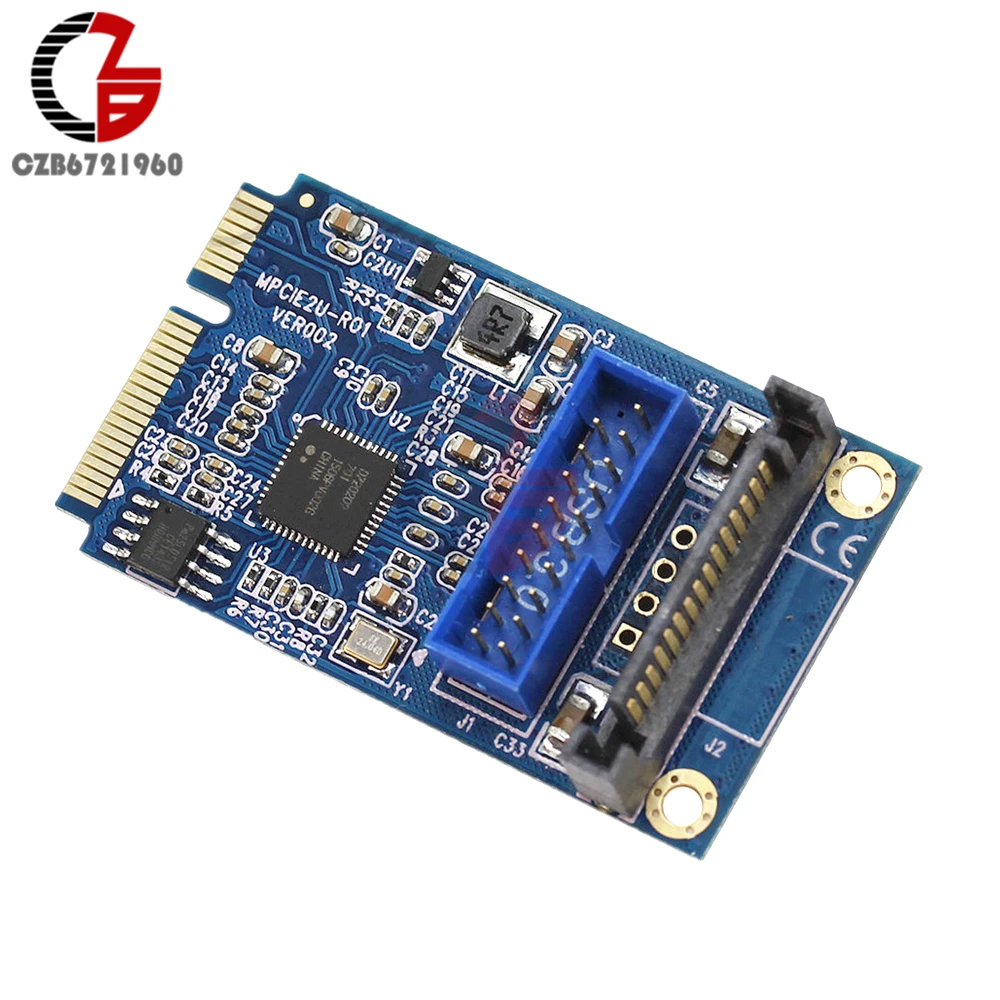 Mini PCI-E to USB Adapter PCIE 19Pin SATA Dual USB3.0 Expansion Card | Обустройство дома
