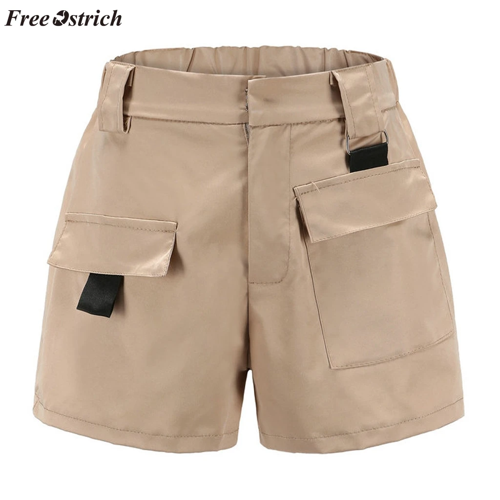 Женские шорты с высокой талией FREE страуса летние свободные карманами и