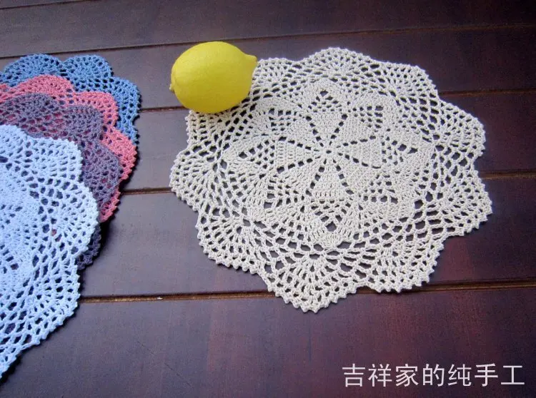 

( 30 pcs/lot) Free shipping wholesale 100% cotton White, beige crafts Doilies Crochet Coaster home Table decoration pads