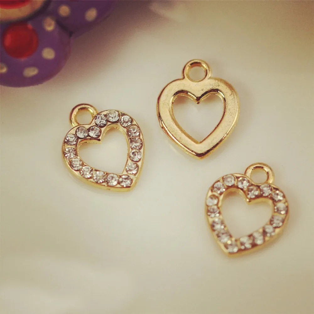 DIY моды браслет полые сердца Металлические Подвески для изготовления ювелирных