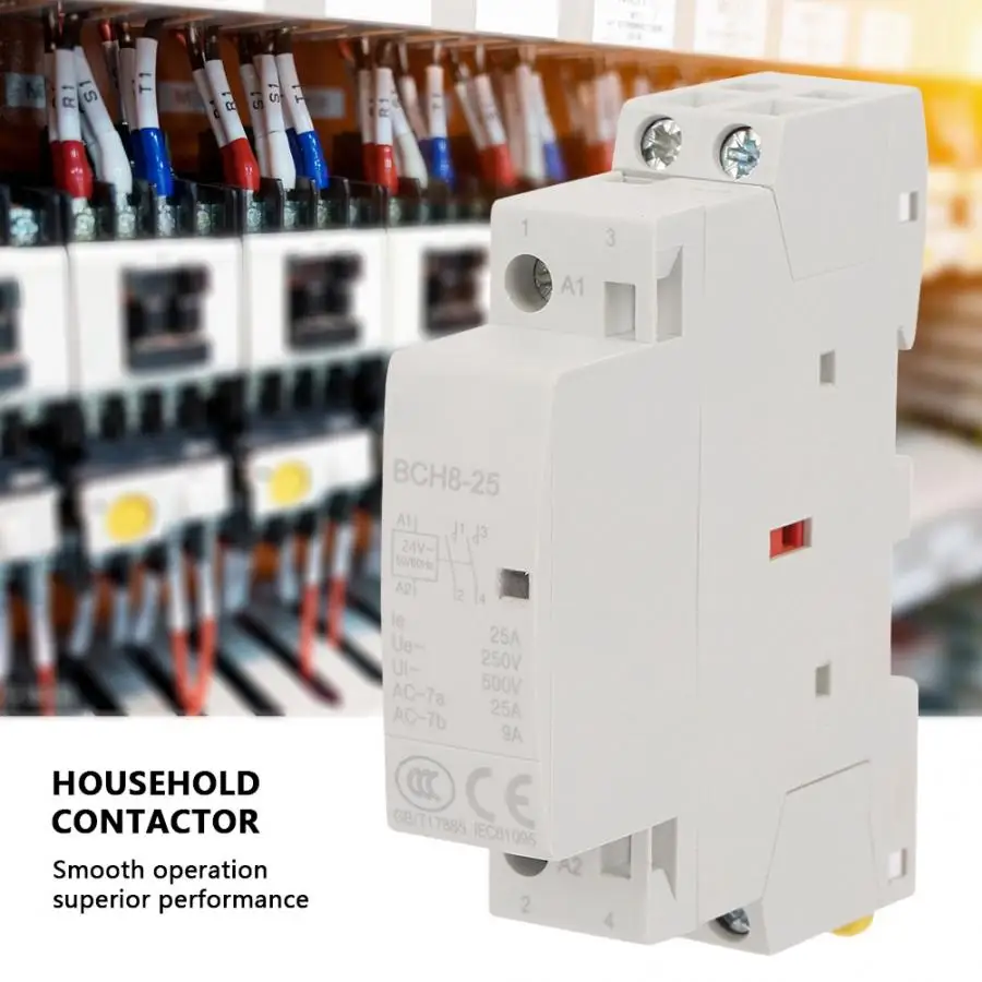 2P 25A 24V 50/60Hz Din Rail AC контактор для дома 1NO 1NC|Замыкатели| |