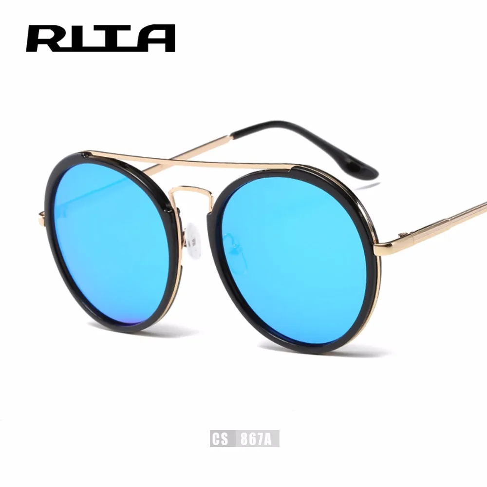 2017 Мода Ретро Круглый Женщин Солнцезащитные Очки Бренд Дизайнер Уникальный