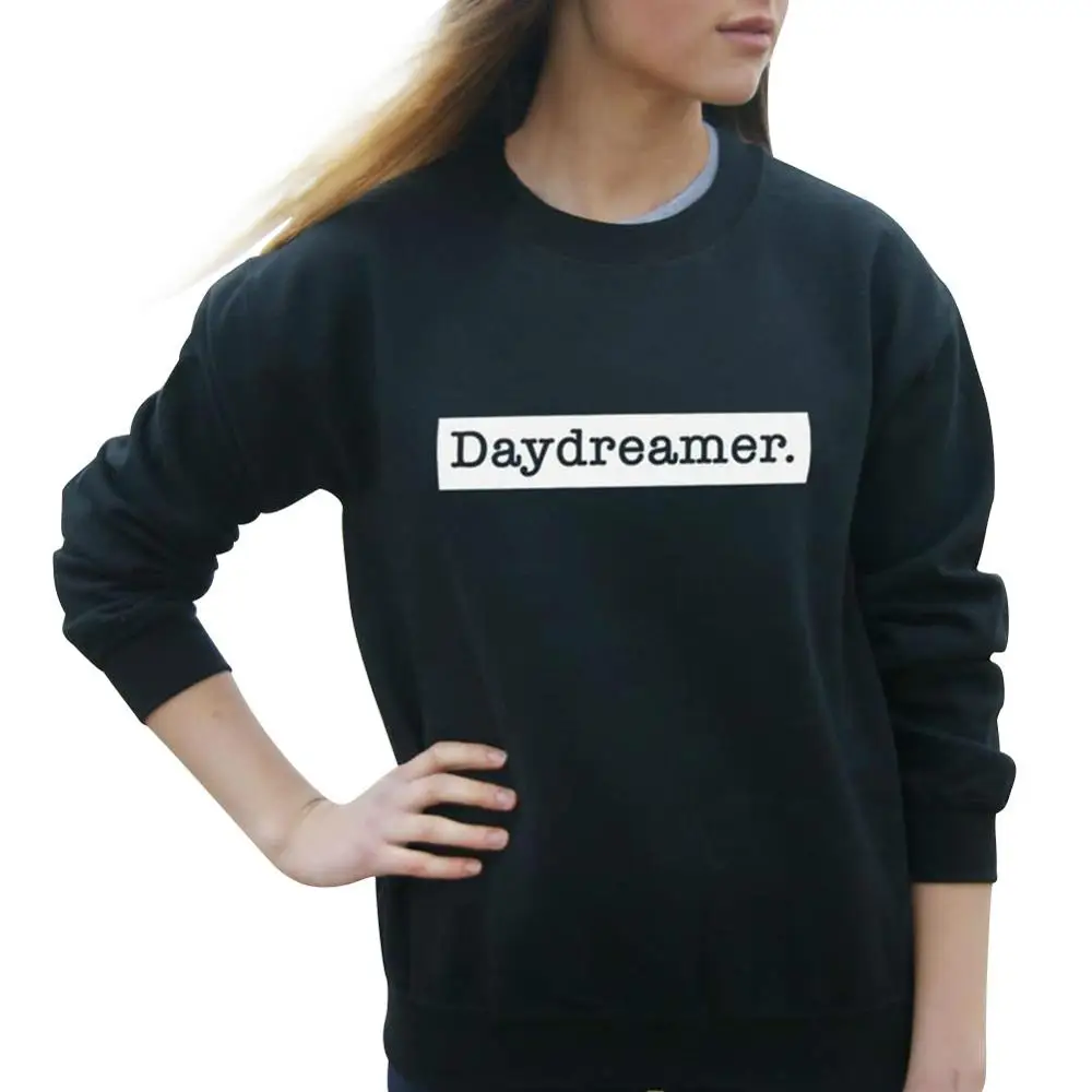 

Daydreamer Толстовка Харадзюку в стиле панк женские Топы черные белые пуловеры толстовки женские толстовки 2019 женские
