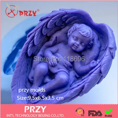 

Free shipping Angel wings child modelling silicon soap mold Cake decoration mold Handmade soap mold No.S1083