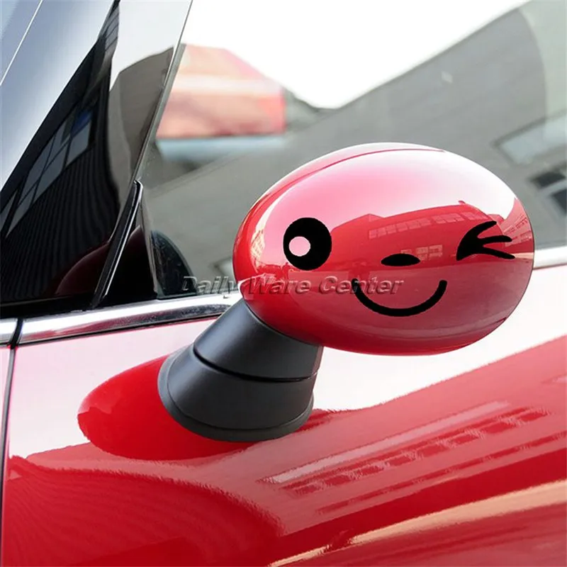 Черный Автомобильный Стайлинг милая забавная улыбка 3D боковое зеркало