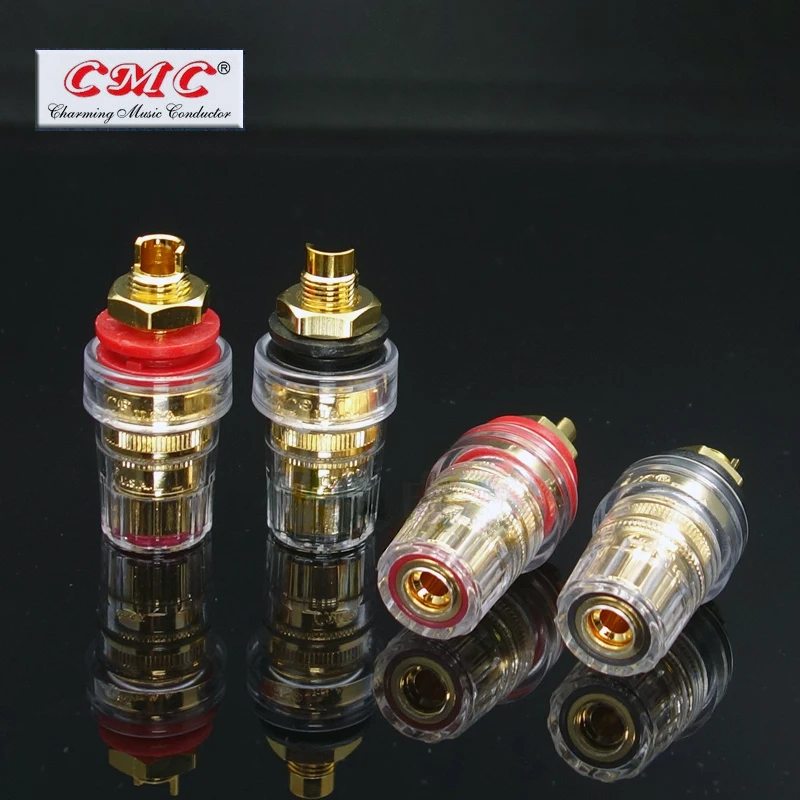 Чистый латунный позолоченный женский усилитель спикер разъем CMC 858-S-G