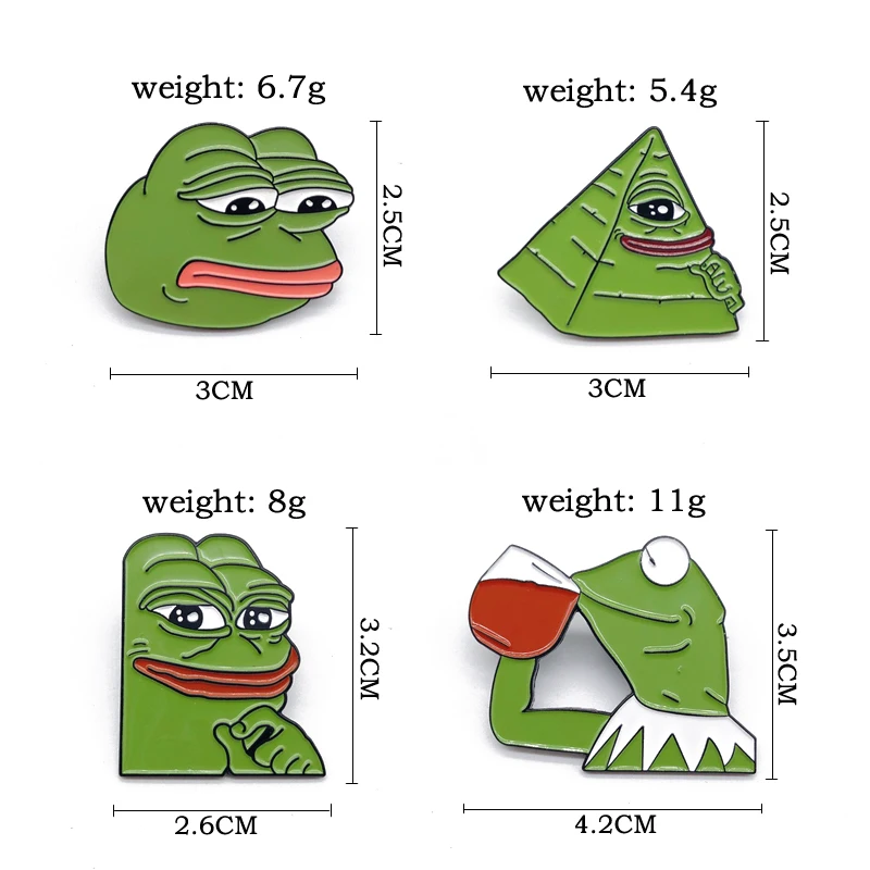 Эмалированная брошь Pepe The Frog из креативного мультфильма животное лягушка