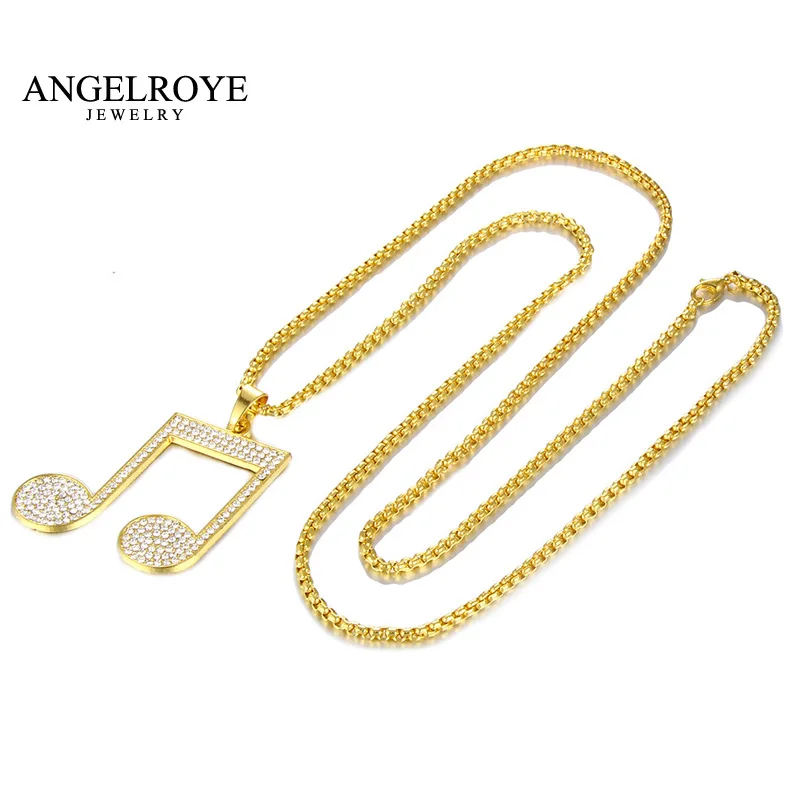 Colar Maxi Gold Color Necklace Hiphop Necklaces &amp Pendants Unisex Women And Men Jewelry Note Kolye Collares Statement | Украшения и