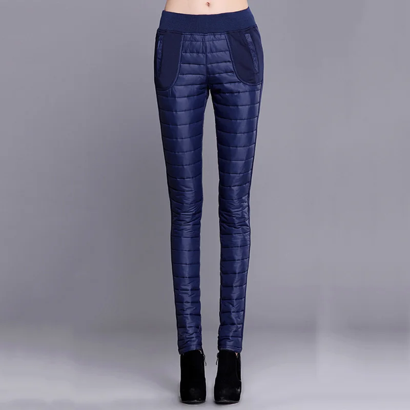 Женские брюки зимние с высокой талией верхняя одежда женские модные тонкие