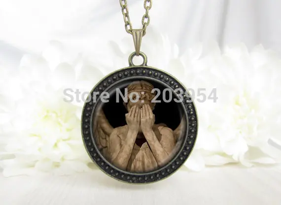 Винтажное ожерелье в стиле стимпанк с изображением ангела 1 шт./лот|angel necklace|weeping