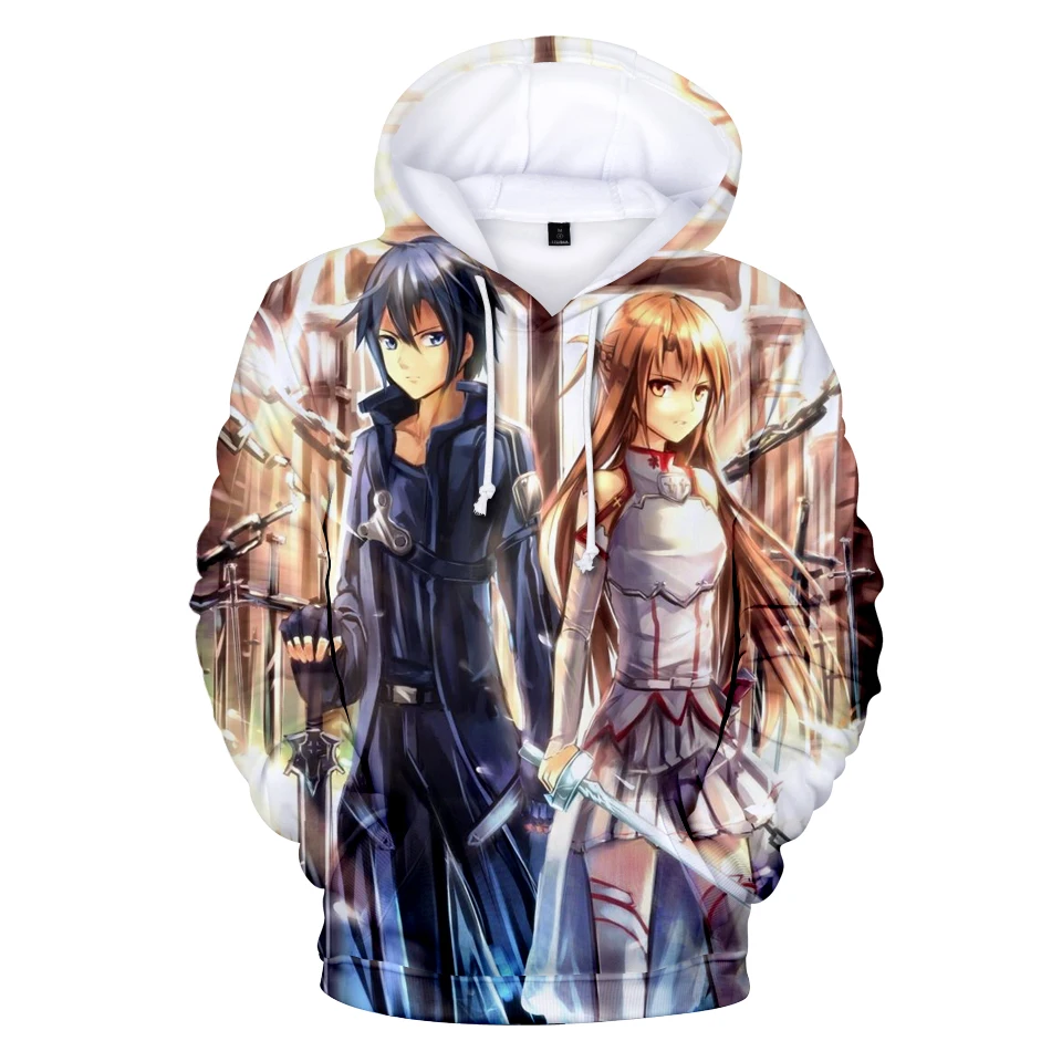 

Sword Art Online 3D Print Hoodie Sao Japan Hot Anime Hoodies Kirito Elucidator Dark Repulsor Hoody Swordsman Sweatshirt Clothing