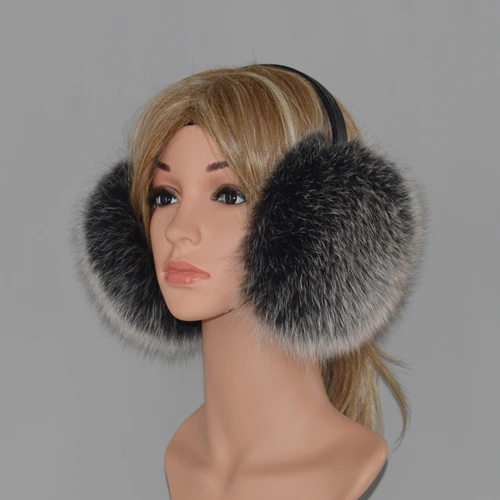 frost black Новые DIY русские женские зимние теплые пушистые меховые наушники из натуральной лисы и ушанка роскошные меховые наушники ручной работы из натурального меха лисы - Цвет: frost black