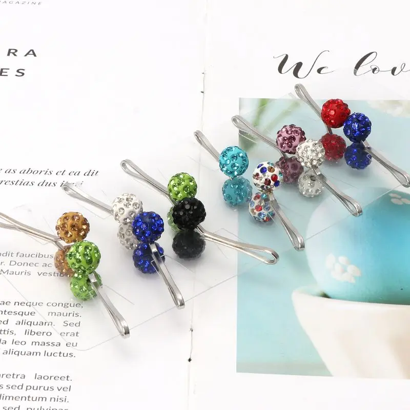 12 шт мусульманин хиджаб шарф булавка клипы горный хрусталь шар брошь Модные украшения