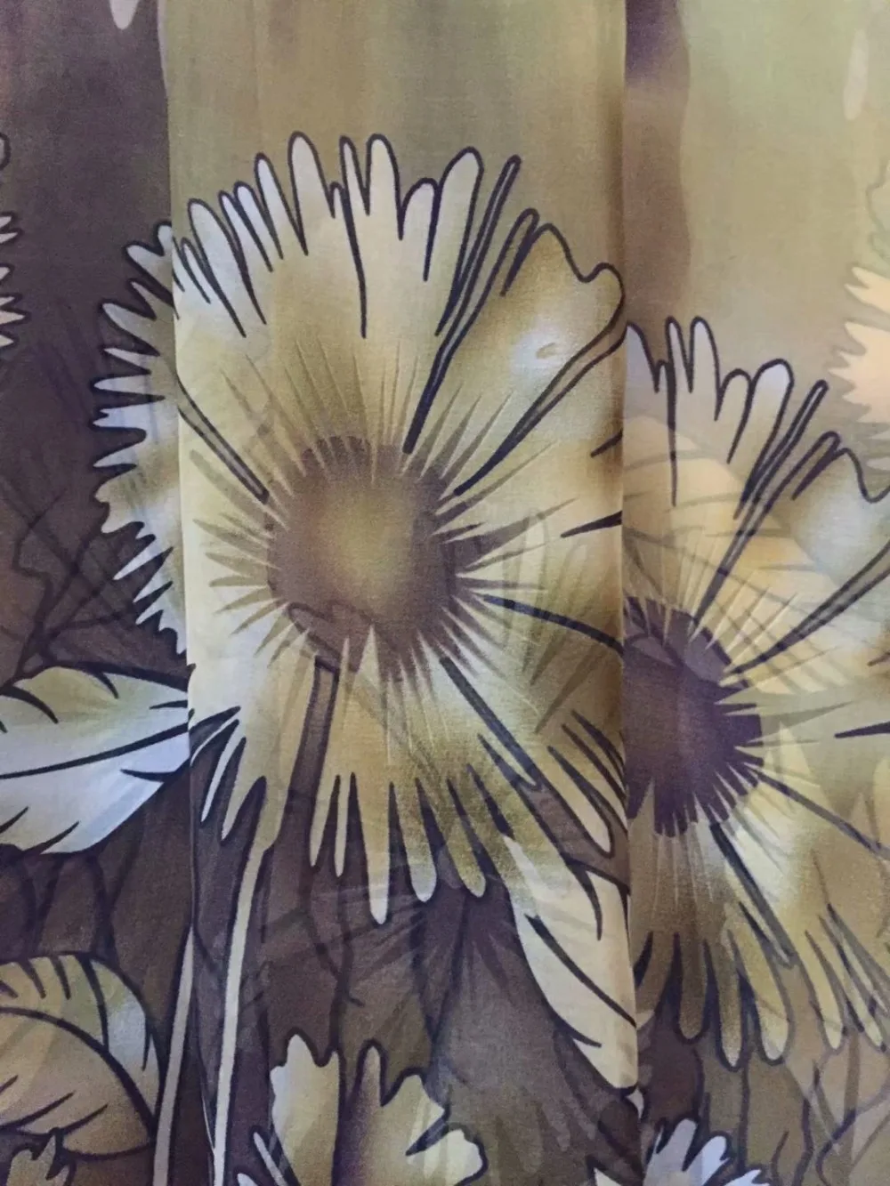 140cm Printed Nature Silk Chiffon Fabric For Crafts Material Sewing Women Dress Scarf Clothes Textile100% silk 6M/M DSF22