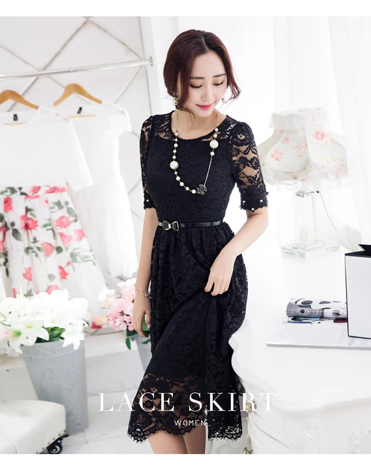 Новый 2016 Для женщин плюс размер длинное кружевное платье защемленная талия