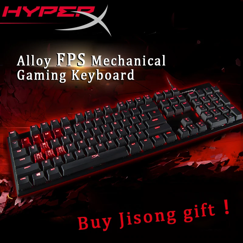 Механическая игровая клавиатура kingston HyperX из сплава Cherry MX, синяя, коричневая, красная, профессиональная геймерская клавиатура CK104 для компьютера