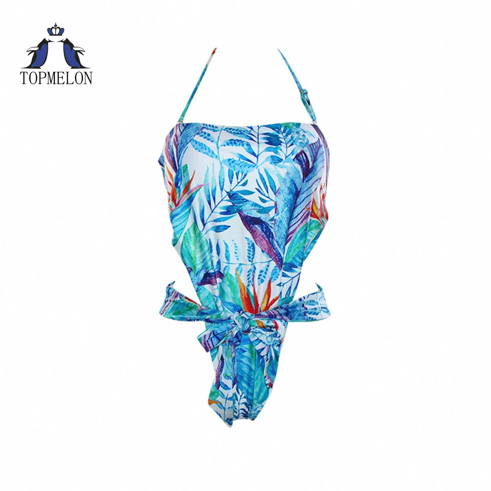 One piece swimsuit 2018 bathing suit Sexy Printed Swimwear Backless Retro High Waist Women Swimsuit Monokini | Спорт и развлечения
