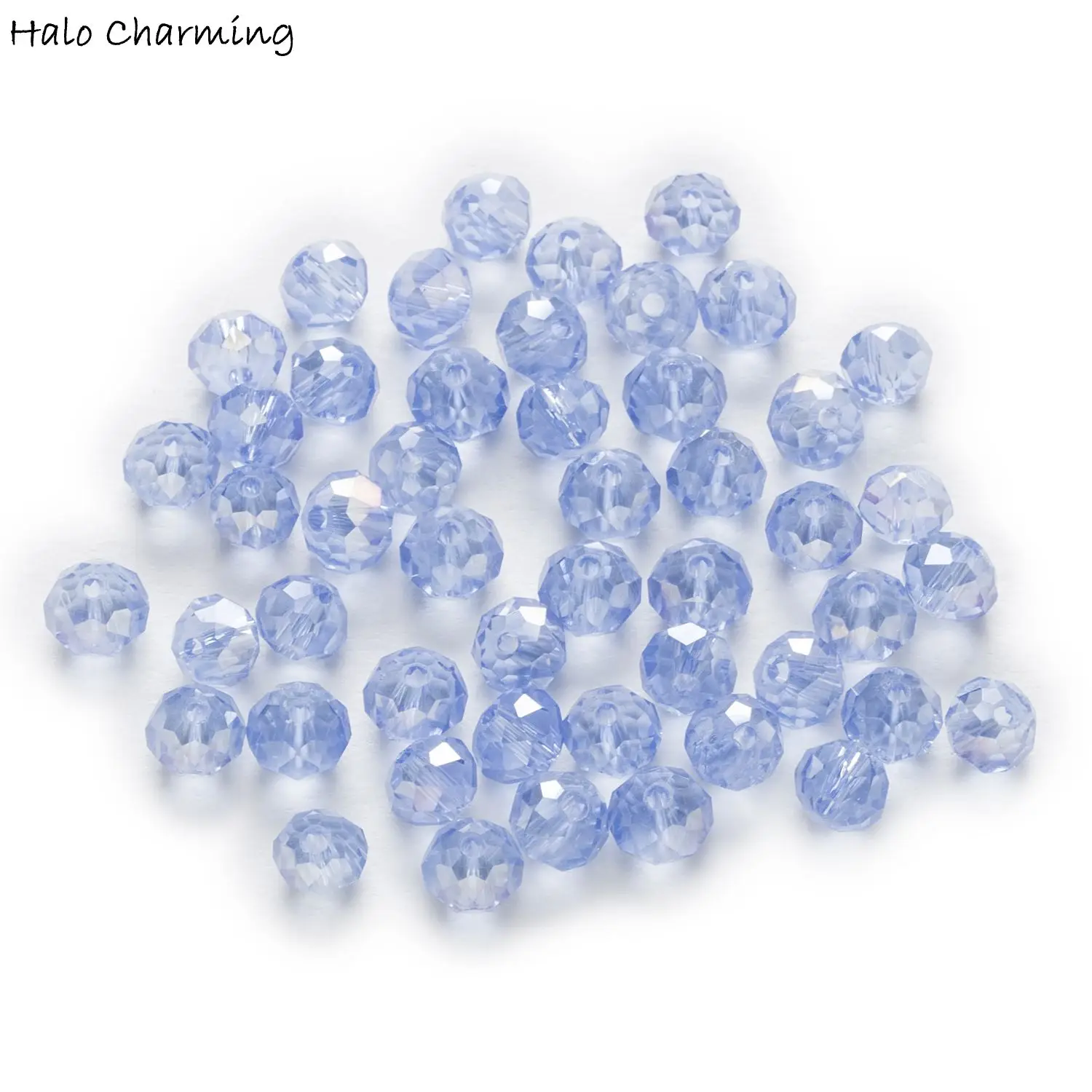 50 шт светло голубой цвет AB Цвет Кристалл стекло Rondelle кварцевые граненые бусины