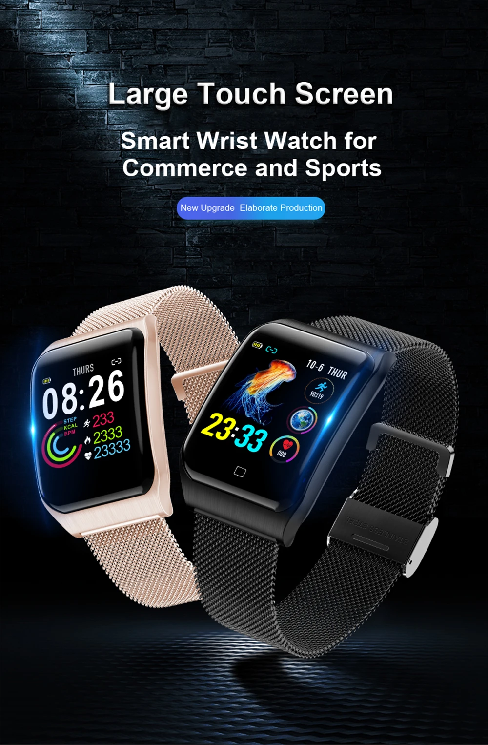 F9 VS AF6 smart watch men IP68 waterproof, heart rate monitoring blood pressure sports Fitness bracelet Smartwatch PK Y6 Pro P68