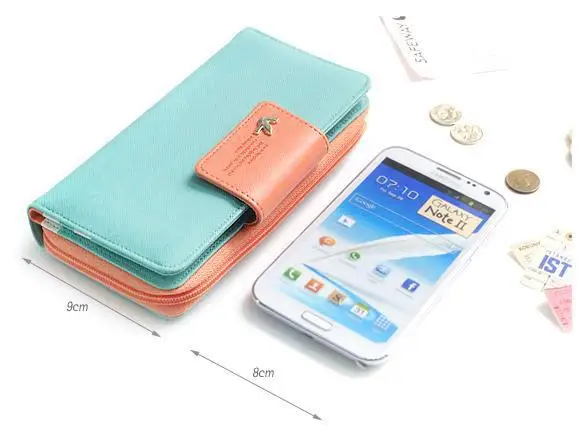 2014 Women Brand Wallets Famous Designer PU Leather Purses Multi Colors Free Shipping pj039 | Багаж и сумки