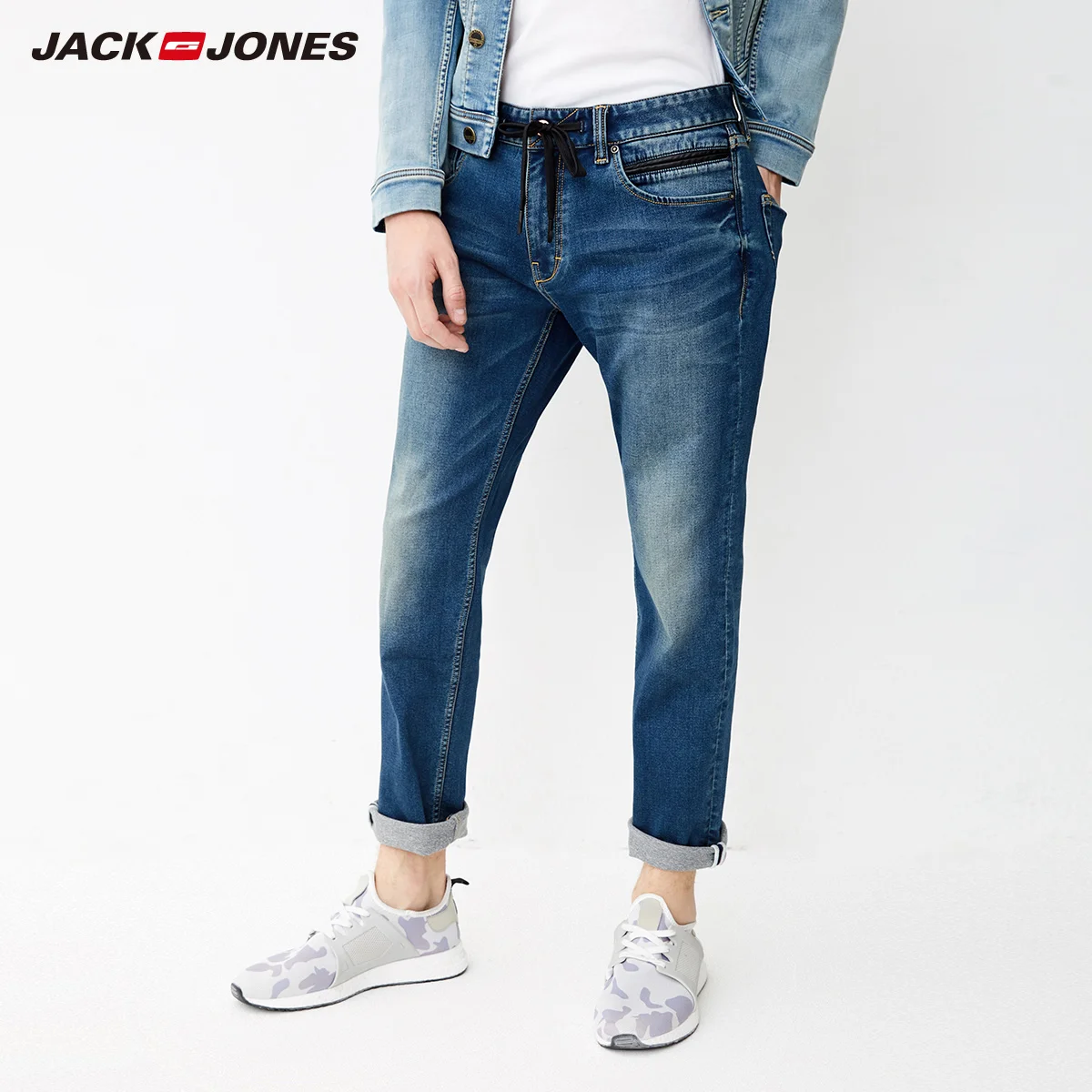 Мужские прямые джинсы Jack Jones облегающие весна осень 2019 | 218132501|Мужские джинсы|